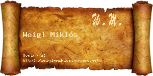 Weigl Miklós névjegykártya